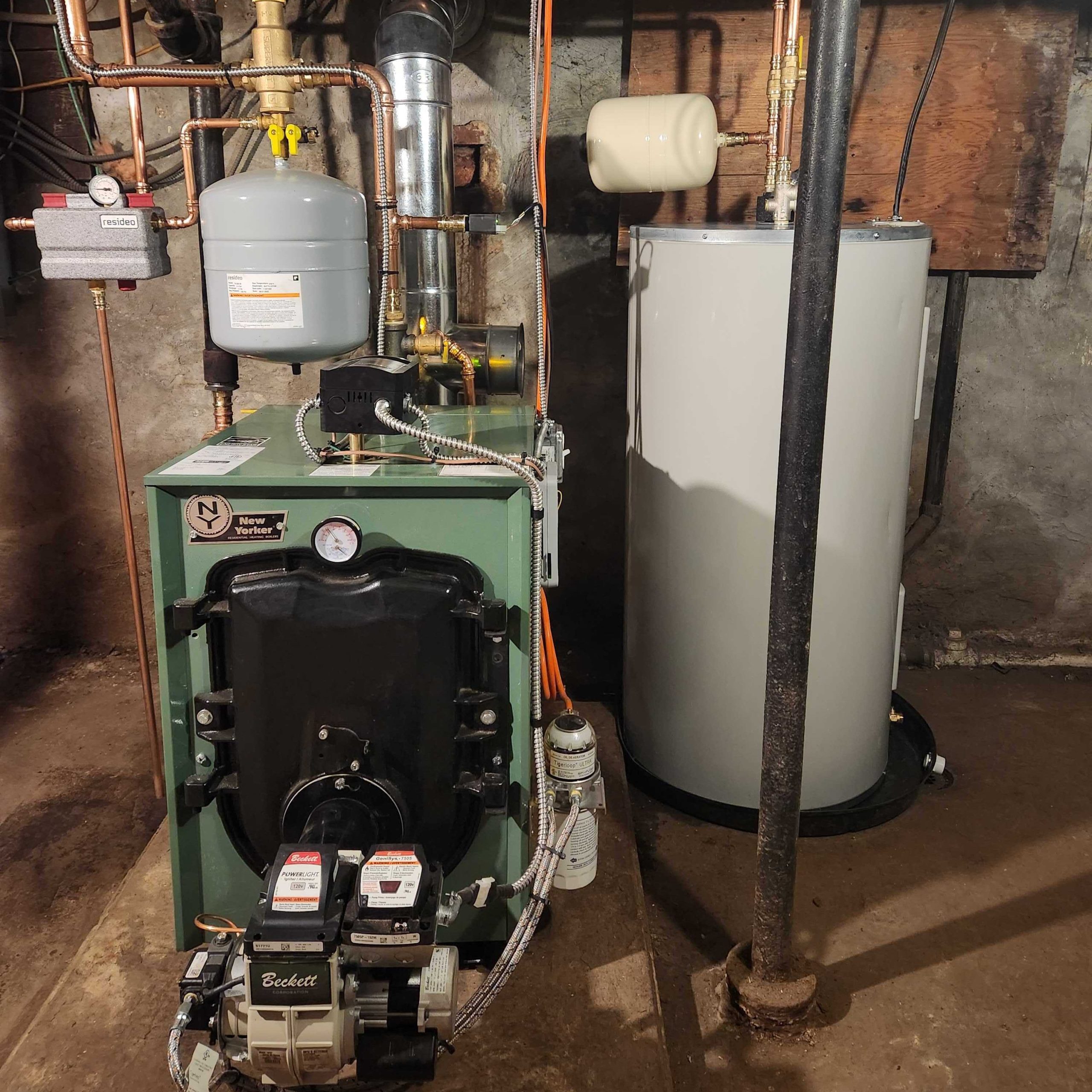 new Oil Boiler and electric water heater Installation completed by McGinley Services Heating & Cooling Heating & Cooling